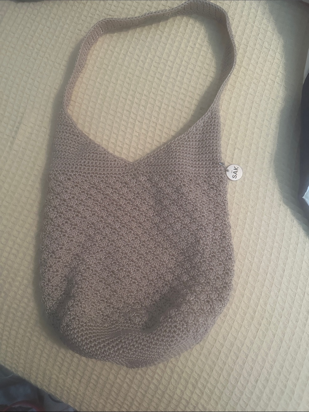 The Sak Knit Shoulder Bag in Taupe